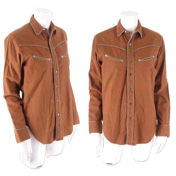 Ralph Lauren Tops - Ralph Lauren womens western shirt vintage 1970s snap top RL Country brown Polo S